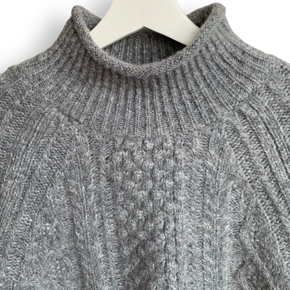 Alex Mill Sweater XS Camil Cable Knit Grey Wool Alpaca Blend Chunky Knit - Picture 7 of 16